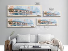 Load image into Gallery viewer, Banje, Croatia Watercolor Print, Vacation Gift, Croatia Wall Art, Beach Painting, Beach Decor, Large Wall Art, Wood Frame Art
