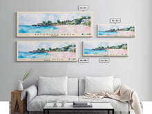 Load image into Gallery viewer, Bathsheba Beach, Barbados Watercolor Print, Vacation Gift, Barbados Wall Art, Beach Painting, Beach Decor, Large Wall Art, Wood Frame Art
