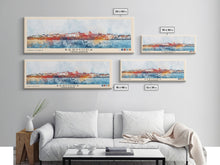 Load image into Gallery viewer, Bermuda, United Kingdom Watercolor Beach Print, Vacation Gift, United Kingdom Wall Art, Framed Canvas Print, Framed Beach Painting

