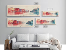 Load image into Gallery viewer, Burano, Italy Watercolor Print, Vacation Gift, Italy Wall Art, Beach Painting, Beach Decor, Large Wall Art, Wood Frame Art
