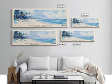 Carregar imagem no visualizador da galeria, Bávaro Beach, Dominican Republic Watercolor Beach Print, Vacation Gift, Dominican Republic Wall Art, Framed Canvas Print, Framed Beach Painting
