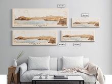 Carregar imagem no visualizador da galeria, Cabrera, Spain Watercolor Beach Print, Vacation Gift, Spain Wall Art, Framed Canvas Print, Framed Beach Painting
