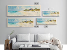 Cargar imagen en el visor de la galería, Chill Island Beach, Bahamas Watercolor Beach Print, Vacation Gift, Bahamas Wall Art, Framed Canvas Print, Framed Beach Painting
