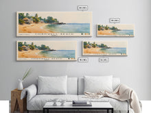 Load image into Gallery viewer, Cornwall Beach, Jamaica Watercolor Beach Print, Vacation Gift, Jamaica Wall Art, Framed Canvas Print, Framed Beach Painting
