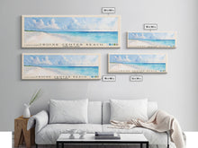 Load image into Gallery viewer, Cruise Center Beach, Turks and Caicos Watercolor Print, Vacation Gift, Turks and Caicos Wall Art, Beach Painting, Beach Decor, Large Wall Art, Wood Frame Art
