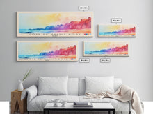 Cargar imagen en el visor de la galería, Côte de Granit Rose, France Watercolor Beach Print, Vacation Gift, France Wall Art, Framed Canvas Print, Framed Beach Painting
