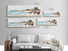 Load image into Gallery viewer, Curralinho Beach, Cape Verde, Senegal Watercolor Print, Vacation Gift, Senegal Wall Art, Beach Painting, Beach Decor, Large Wall Art, Wood Frame Art
