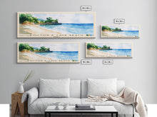 Load image into Gallery viewer, Doctor’s Cave Beach, Jamaica Watercolor Beach Print, Vacation Gift, Jamaica Wall Art, Framed Canvas Print, Framed Beach Painting
