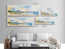 Carregar imagem no visualizador da galeria, Favignana, Italy Watercolor Beach Print, Vacation Gift, Italy Wall Art, Framed Canvas Print, Framed Beach Painting
