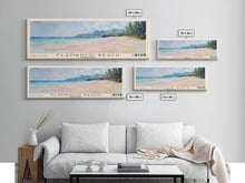Cargar imagen en el visor de la galería, Flamenco Beach, Puerto Rico Watercolor Beach Print, Vacation Gift, Puerto Rico Wall Art, Framed Canvas Print, Framed Beach Painting
