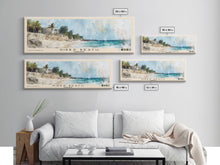 Load image into Gallery viewer, Gibbs Beach, Barbados Watercolor Print, Vacation Gift, Barbados Wall Art, Beach Painting, Beach Decor, Large Wall Art, Wood Frame Art
