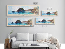 Load image into Gallery viewer, Isola Bella, Italy Watercolor Beach Print, Vacation Gift, Italy Wall Art, Framed Canvas Print, Framed Beach Painting
