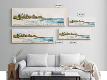Cargar imagen en el visor de la galería, Vaadhoo Island, Maldives Watercolor Print, Vacation Gift, Maldives Wall Art, Beach Painting, Beach Decor, Large Wall Art, Wood Frame Art
