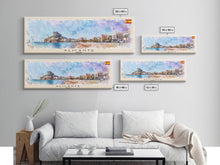 Carregar imagem no visualizador da galeria, Alicante Spain Travel Print Wall Art, Panoramic City Art, Travel Art, Wall Decor, Vacation Gift, Framed Canvas Print Or Metal Art
