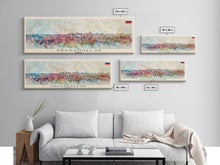 Carregar imagem no visualizador da galeria, Arkhangelsk Russia Panoramic Travel Poster, Framed Canvas Print or Metal Wall Art, Travel Art, Home Decor, Panoramic Painting, Midcentury Art
