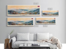 Load image into Gallery viewer, Bergen Norway Wall Art, Panoramic Travel Poster, Panoramic Framed Canvas Print, City Wall Art, Wall Hanging Home Decor, Travel Art
