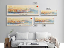Load image into Gallery viewer, Coimbra Portugal Travel Art, City Art, Framed Canvas Print or Metal Wall Art, Europe Travel Poster, Panoramic Wall Art, Extra Wide Wall Art
