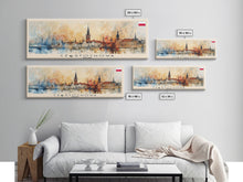 Load image into Gallery viewer, Czestochowa Poland Travel Art, City Art, Framed Canvas Print or Metal Wall Art, Europe Travel Poster, Panoramic Wall Art, Extra Wide Wall Art
