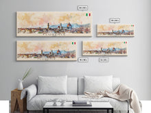Carregar imagem no visualizador da galeria, Florence Italy Panoramic Travel Poster, Framed Canvas Print or Metal Wall Art, Travel Art, Home Decor, Panoramic Painting, Midcentury Art
