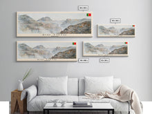 Load image into Gallery viewer, Rio Tinto Panoramic Travel Poster, Framed Canvas Print or Metal Wall Art, Travel Art, Home Decor, Panoramic Painting, Midcentury Art
