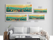 Load image into Gallery viewer, Barcelona Spain Travel Print Wall Art, Panoramic City Art, Travel Art, Wall Decor, Vacation Gift, Framed Canvas Print Or Metal Art
