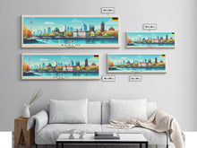 Load image into Gallery viewer, Berlin Germany Travel Print Wall Art, Panoramic City Art, Travel Art, Wall Decor, Vacation Gift, Framed Canvas Print Or Metal Art
