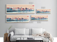 Cargar imagen en el visor de la galería, Bialystok Poland Panoramic Travel Poster, Framed Canvas Print or Metal Wall Art, Travel Art, Home Decor, Panoramic Painting, Midcentury Art
