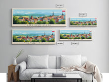 Cargar imagen en el visor de la galería, Bielsko Biala Poland Travel Art, City Art, Framed Canvas Print or Metal Wall Art, Europe Travel Poster, Panoramic Wall Art, Extra Wide Wall Art
