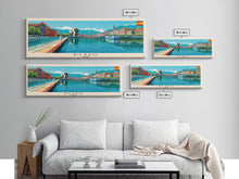 Cargar imagen en el visor de la galería, Bilbao Spain Wall Art, Panoramic Travel Poster, Panoramic Framed Canvas Print, City Wall Art, Wall Hanging Home Decor, Travel Art
