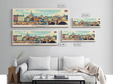 Load image into Gallery viewer, Bradford United Kingdom Travel Print Wall Art, Panoramic City Art, Travel Art, Wall Decor, Vacation Gift, Framed Canvas Print Or Metal Art
