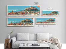 Cargar imagen en el visor de la galería, Castellon de la Plana Spain Wall Art, Panoramic Travel Poster, Panoramic Framed Canvas Print, City Wall Art, Wall Hanging Home Decor, Travel Art
