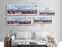 Load image into Gallery viewer, Derby United Kingdom Travel Print Wall Art, Panoramic City Art, Travel Art, Wall Decor, Vacation Gift, Framed Canvas Print Or Metal Art
