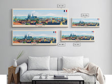 Load image into Gallery viewer, Dijon France Travel Art, City Art, Framed Canvas Print or Metal Wall Art, Europe Travel Poster, Panoramic Wall Art, Extra Wide Wall Art
