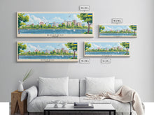 Load image into Gallery viewer, Dnipro Ukraine Wall Art, Panoramic Travel Poster, Panoramic Framed Canvas Print, City Wall Art, Wall Hanging Home Decor, Travel Art
