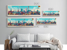Load image into Gallery viewer, Dortmund Germany Wall Art, Panoramic Travel Poster, Panoramic Framed Canvas Print, City Wall Art, Wall Hanging Home Decor, Travel Art
