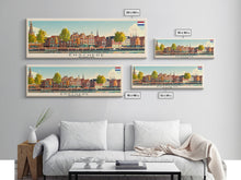 Load image into Gallery viewer, Enschede Netherlands Wall Art, Panoramic Travel Poster, Panoramic Framed Canvas Print, City Wall Art, Wall Hanging Home Decor, Travel Art
