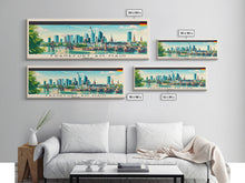 Carregar imagem no visualizador da galeria, Frankfurt Germany Travel Print Wall Art, Panoramic City Art, Travel Art, Wall Decor, Vacation Gift, Framed Canvas Print Or Metal Art
