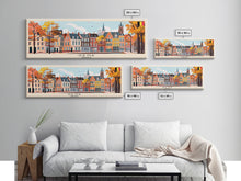 Load image into Gallery viewer, Genk Belgium Travel Print Wall Art, Panoramic City Art, Travel Art, Wall Decor, Vacation Gift, Framed Canvas Print Or Metal Art

