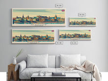 Carregar imagem no visualizador da galeria, Glasgow United Kingdom Travel Art, City Art, Framed Canvas Print or Metal Wall Art, Europe Travel Poster, Panoramic Wall Art, Extra Wide Wall Art
