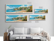 Carregar imagem no visualizador da galeria, Glyfada Greece Wall Art, Panoramic Travel Poster, Panoramic Framed Canvas Print, City Wall Art, Wall Hanging Home Decor, Travel Art
