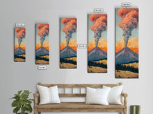 Load image into Gallery viewer, Colorful Volcano Eruption Printed on Framed Canvas, Vertical Landscape Art Print, Mountain Wall Art, 3D Canvas Art, Vertical Office Art
