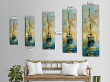 Load image into Gallery viewer, Framed Sailboat Canvas Art Print Framed, Sailboat Painting, Nautical Wall Art for Beach House, Large Wall Art Print for Him, Coastal Art
