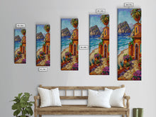 Load image into Gallery viewer, Coastal Printed Canvas Painting Framed, White Framed Wall Art of Hawaii Coast, Housewarming Gift for Her, Tall Narrow Wall Art, Modern Art

