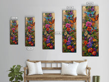Load image into Gallery viewer, Colorful Abstract Framed Butterfly Canvas Art, Gouache Style Painting, Botanical Wall Art, Oversized Long Narrow Wall Art for Bedroom
