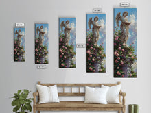 Carregar imagem no visualizador da galeria, Floral Angel Canvas Art Print Framed, Botanical Wall Art, Modern Botanical Still Life Art, Oversized Canvas Painting for Bedroom or Office
