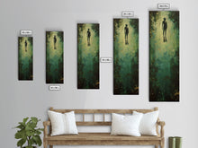 Carregar imagem no visualizador da galeria, Abstract Canvas Painting of Underwater Diver, Modern Framed Wall Art, Dark Wall Art for Living Room, Tall and Narrow Wall Art Print
