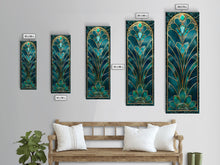 Carregar imagem no visualizador da galeria, Art Deco Stained Glass Print, Framed Canvas, Wood Frame Wall Art, Retro Style Decor, Roaring 20s Inspired Wall Art
