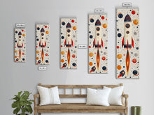 Carregar imagem no visualizador da galeria, Art Deco Rocket Ship Atomic Age Wall Art, Retro MCM Inspired Framed Canvas Print, Mid-century Modern Nursery Decor
