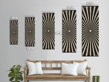Carregar imagem no visualizador da galeria, Black and White Sun Burst Art Deco Inspired Framed Canvas Print, Wall Art, Office or Mancave Wall Art
