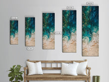 Carregar imagem no visualizador da galeria, Abstract Ocean Waves Art - Framed Canvas Print, Farmhouse Art, Boho Art, Skinny Art, Tall Art, Living Room Decor, Coastal Wall Art for Home Decor
